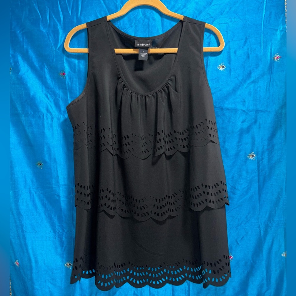 Lane Bryant Black Scoop Neck Tank Top size 18
